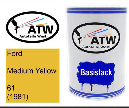 Ford, Medium Yellow, 61 (1981): 500ml Lackdose, von ATW Autoteile West.